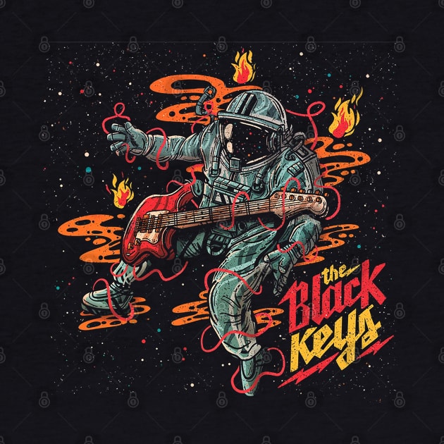 Vintage astronaut play guitar art by WAROENG RAKYAT